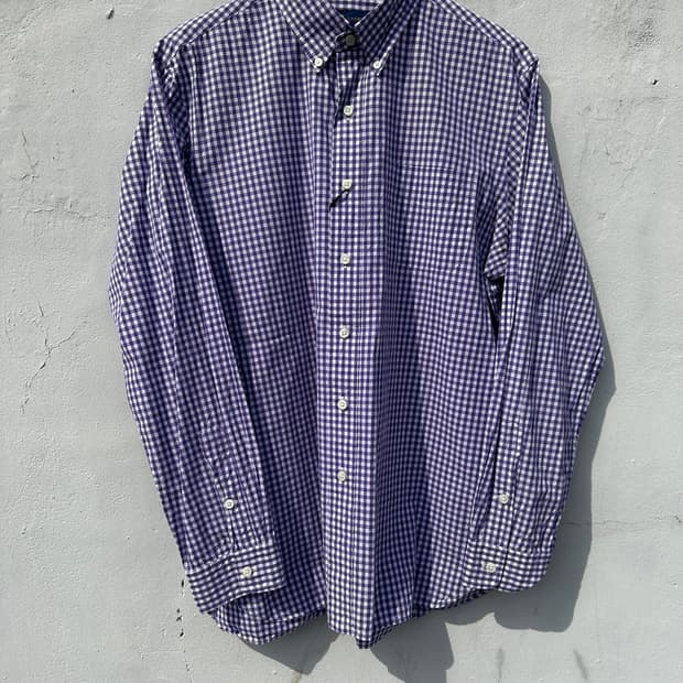 [S] 폴로 랄프로렌 퍼플 체크 포플린 셔츠