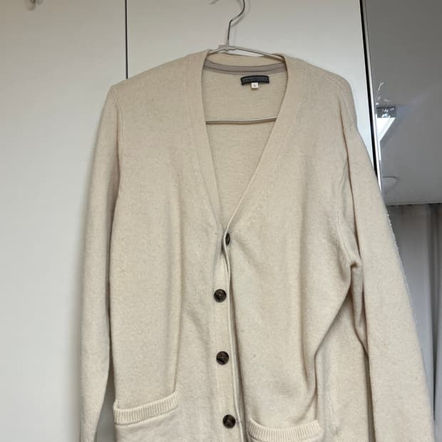 아이보리 크림 캐시미어 가디건
