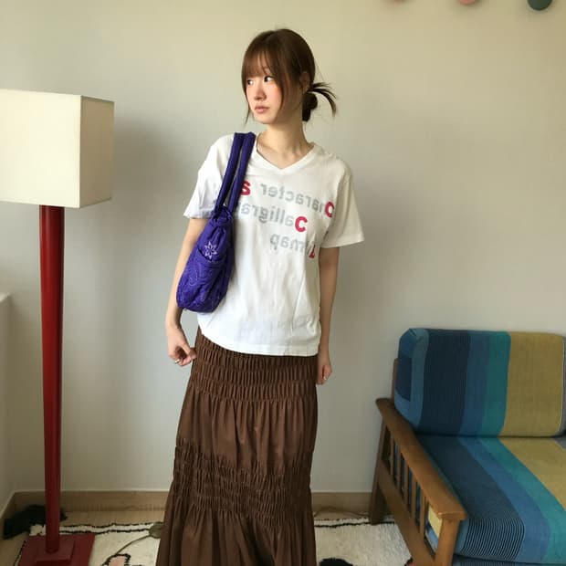 wrinkle maxi skirt 