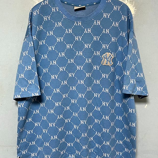 MLB 다이아 모노그램 남자 반팔티셔츠 뉴욕양키스 루즈핏 XXL 110