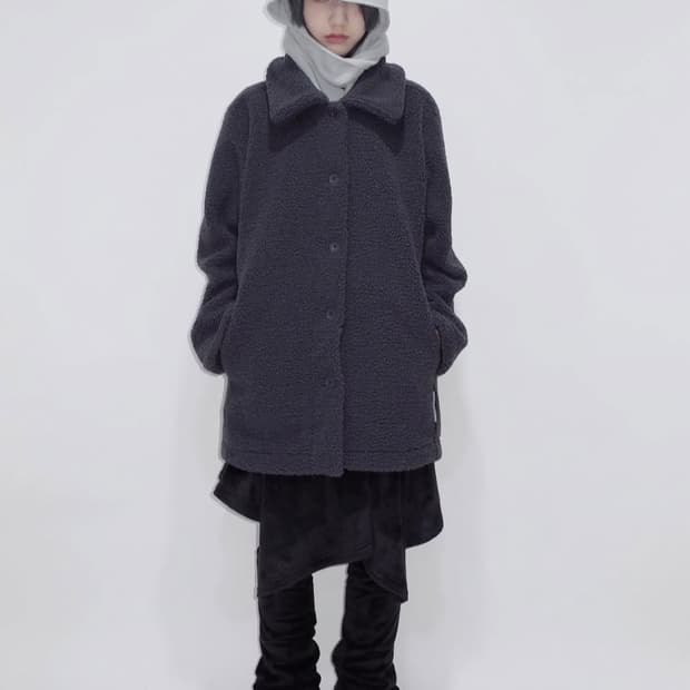 택포) 지초이 23-007 fleece coat graphite