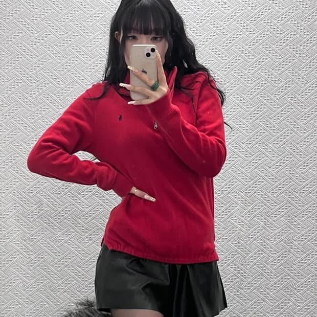 폴로 랄프로렌 레트로 빈티지 모던 캐주얼 반집업 니트 L C09977