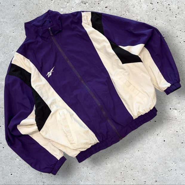 [L] 리복 레트로 바람막이 자켓 퍼플/블랙/화이트 D886