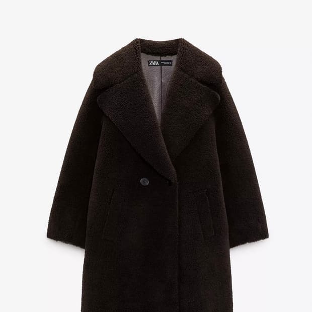 자라 페이크 퍼 더블 페이스드 코트 S - 새상품 