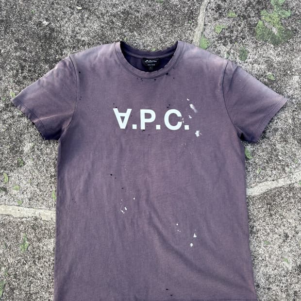 아페세 apc 하드 썬페이딩 네이비 티셔츠