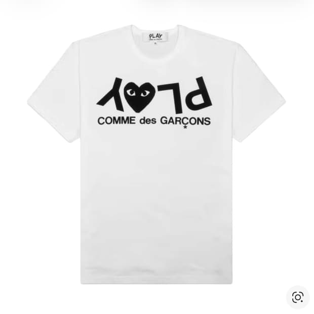 (W) 플레이 꼼데가르송 리버스 로고 티셔츠 화이트
