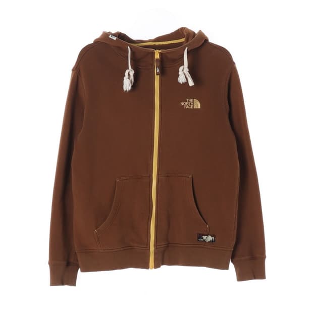 노스페이스 브라운 빅로고 후드집업 L