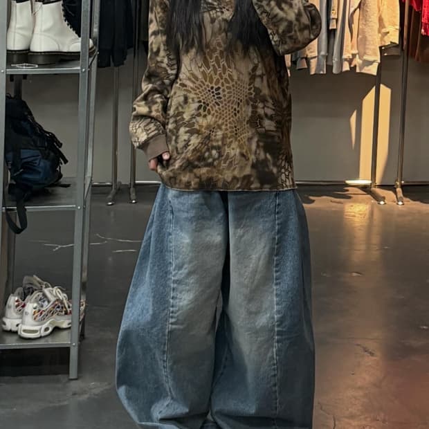 스투시 크립텍 카모 롱 슬리브 써멀 하이랜더 A3163