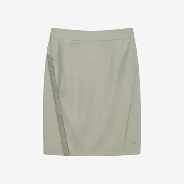 OJOS Button Slit Midi Skirt Mint Grey