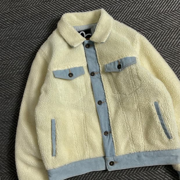에비수 양털 쉐르파 데님 트러커 자켓y 3504