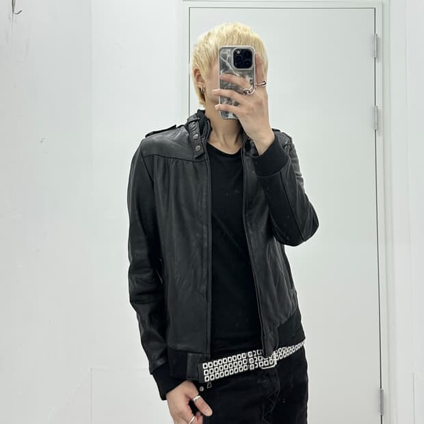 Jpn sheepskin leather 2way jacket