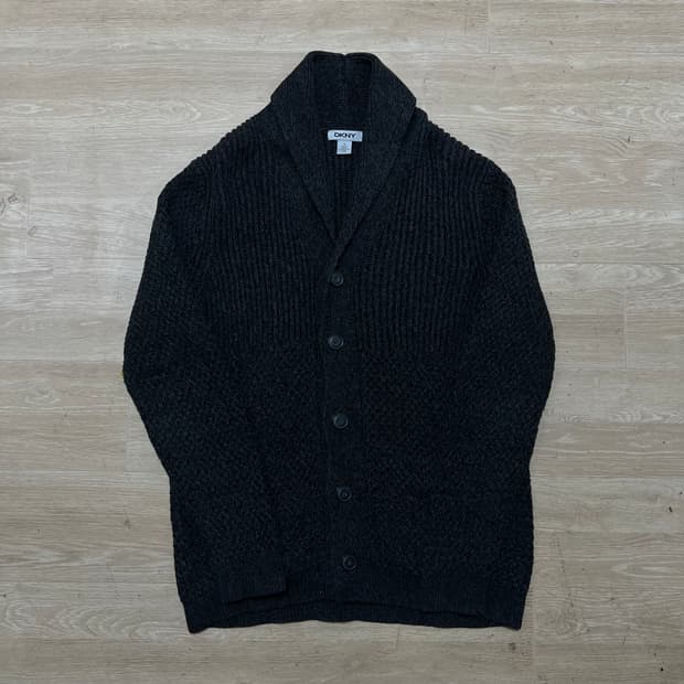 DKNY 도나카란 뉴욕 숄카라 니트 가디건 [블랙] M/95