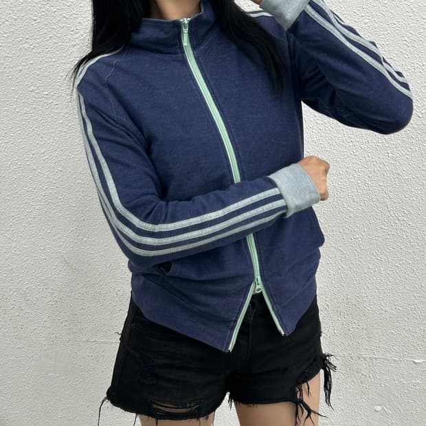 아디다스 딱붙핏 그레이라인 데님 트랙탑 L