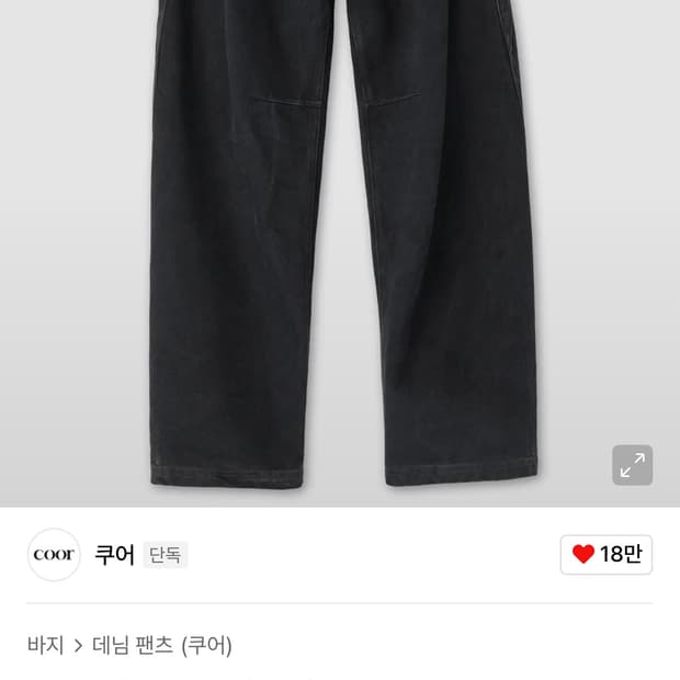쿠어 딥 플리츠 커브드 팬츠 블랙 L