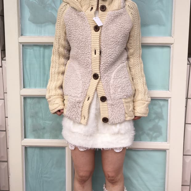 Fleece layer cable knit jacket