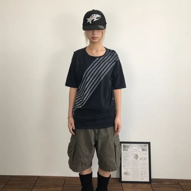 EA7 Emporio Armani Stripe Logo Tee