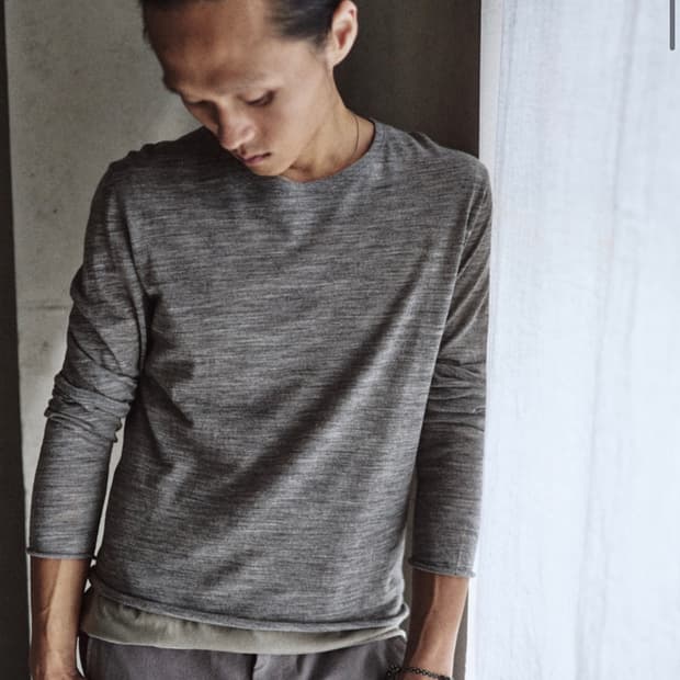 모노프리베 그레이3 Textured Wool Long Sleeve 