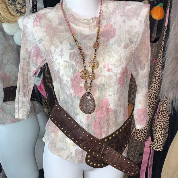 y2k 로맨틱 앤틱 플로럴 셔링 블라우스