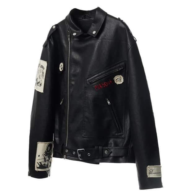 [새제품] emobrother 패치 레더 자켓