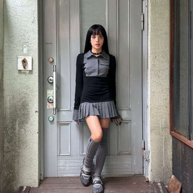 비엔프롬 프롬 핀 프레피 원피스