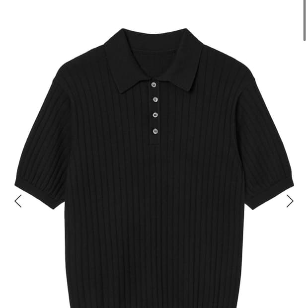 세비지 하프 폴로 니트 블랙 L