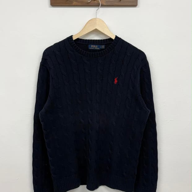[L] 폴로 랄프로렌 네이비 케이블 코튼 니트 스웨터