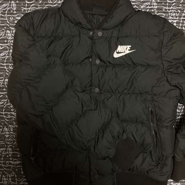 나이키 다운 봄버 패딩 자켓 블랙 S