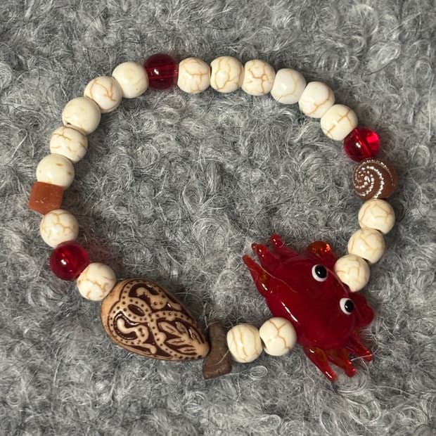 [핸드메이드] 꽃게 비즈팔찌