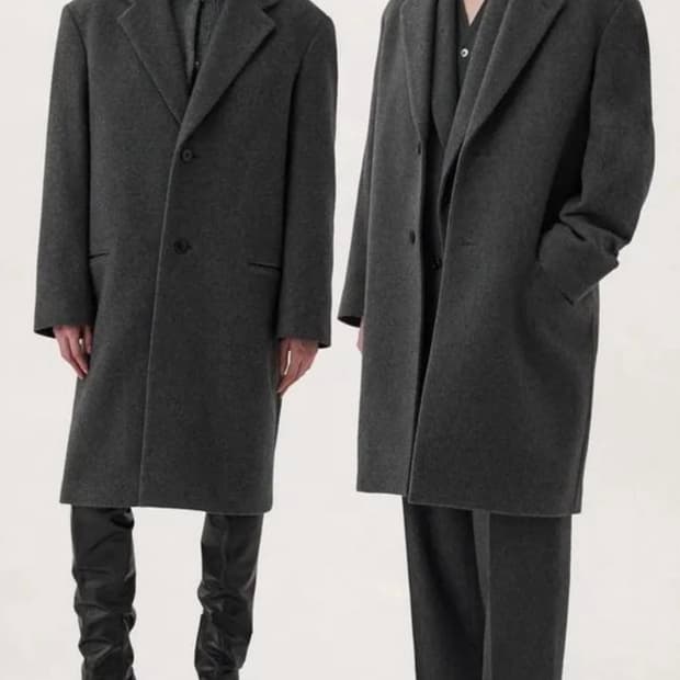 22fw르메르 체스터필드 싱글코트 그레이