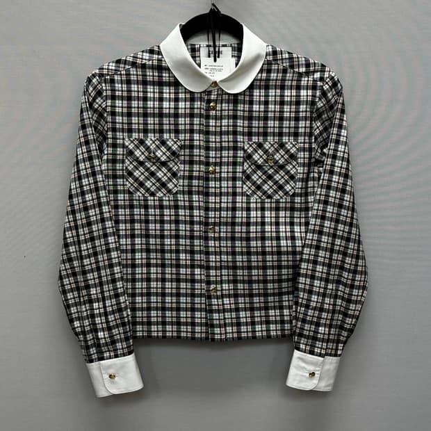 셀린느 크롭 체크 실크 셔츠 ( 55 )