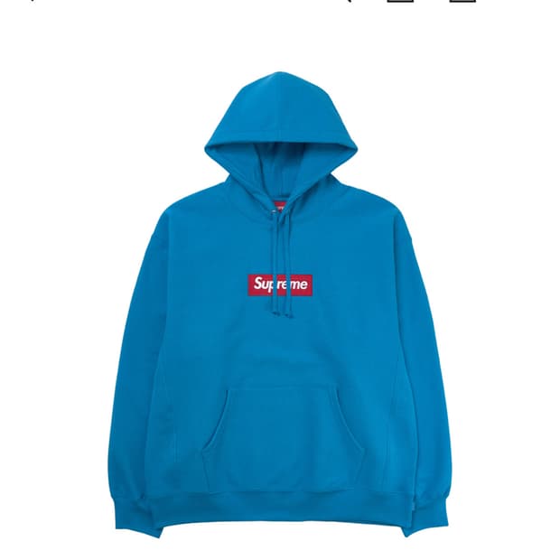 슈프림 박스로고 후드 스웨트셔츠 시안 - 25FW