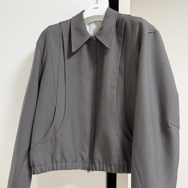 쿠어 COOR 울 블루종 자켓 회색 L