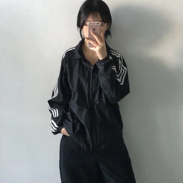 아디다스 사이드 삼선 바람막이