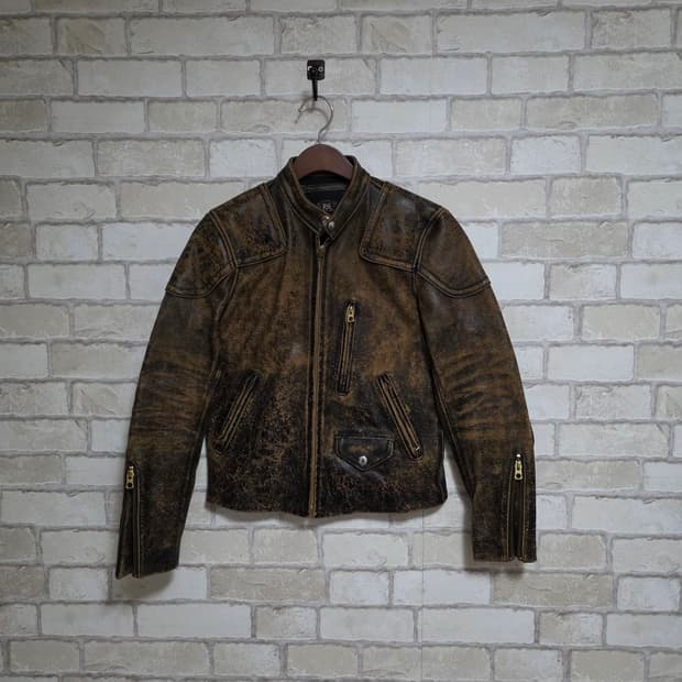 RRL 더블알엘 레더 모토 가죽 자켓 바이커