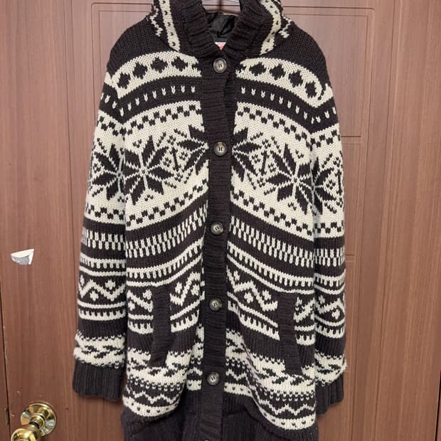 모리걸 하구미 일본 빈티지 코위챤 코위찬 패턴 니트 후드 집업