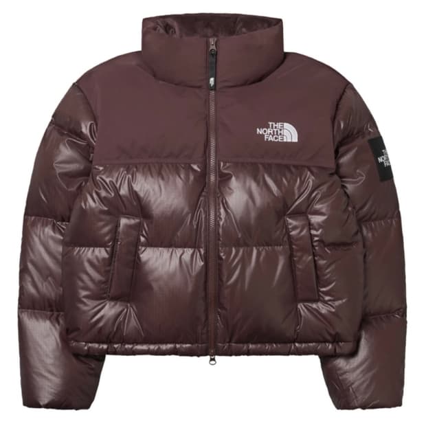 노스페이스 눕시 숏패딩 코코아 브라운