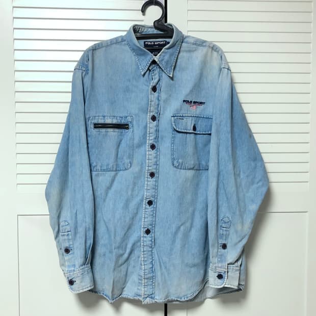폴로스포츠 데님셔츠 90s 빈티지 랄프로렌 희귀 셔츠 폴로