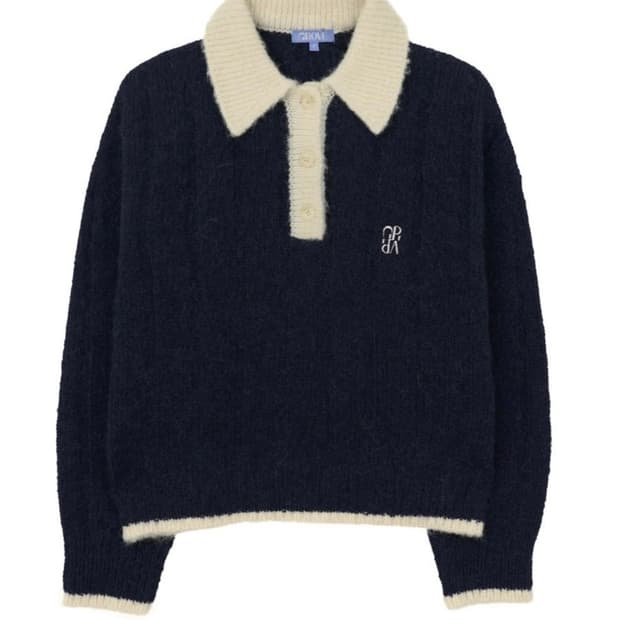 그로브스토어 21FW soft knit navy 소프트 카라니트 네이비