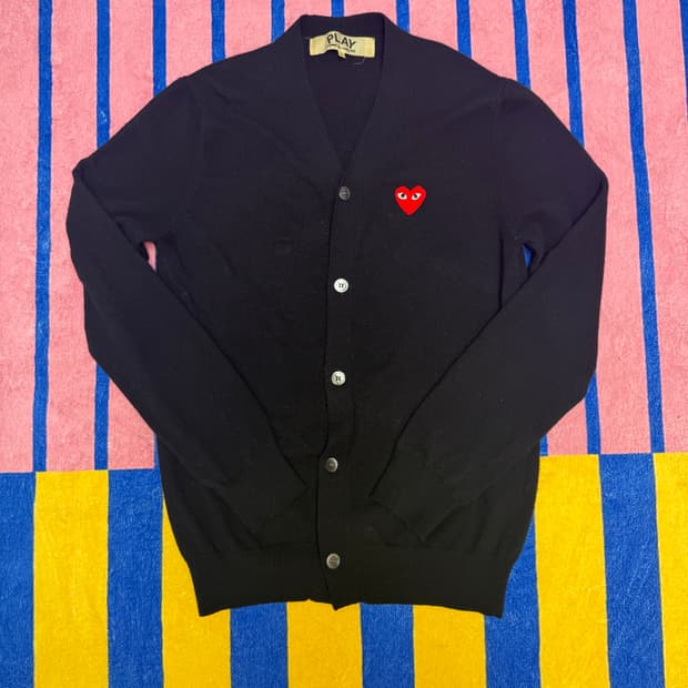 꼼데가르송 PLAY 블랙 가디건 L size