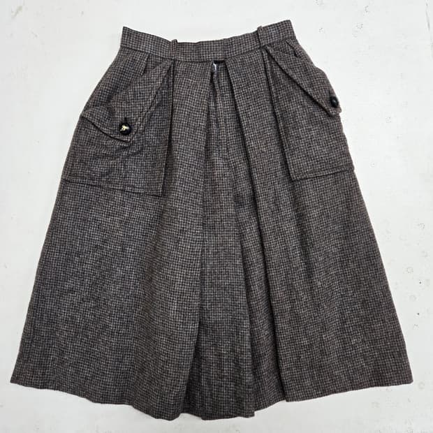 디올 헤링본 플리츠 미디 스커트