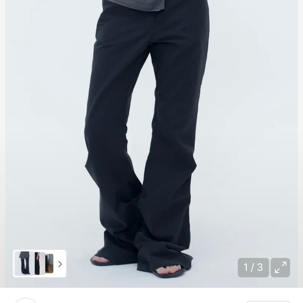 미세키서울 코튼 셔링 부츠컷 팬츠 블랙