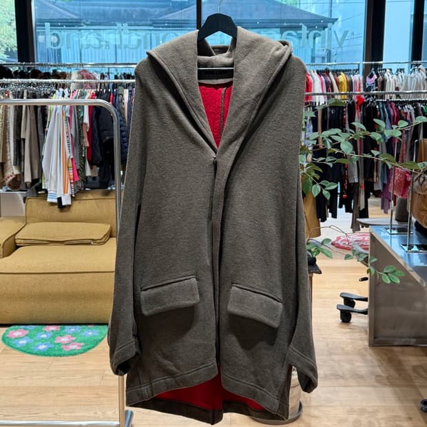 y’s 브라운 20AW 돌먼 슬리브 포켓 후디 자켓