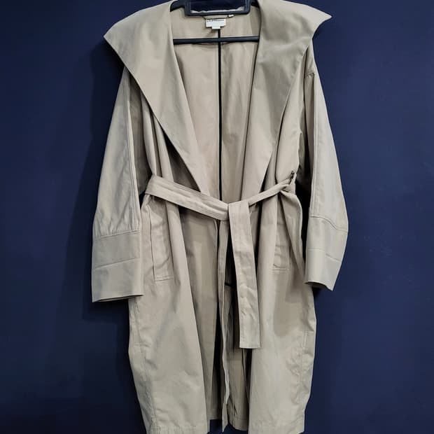 디케이엔와이 트렌치 오버핏 롱자켓