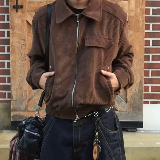 단 스튜디오 오번 코듀로이 크롭 자켓