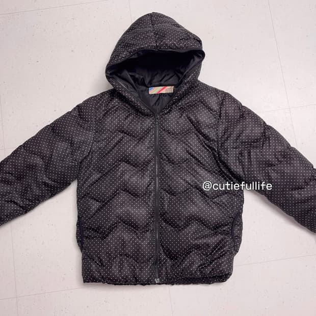 oneill 오닐 빈티지 딸기초코도트 경량패딩 라떼맛