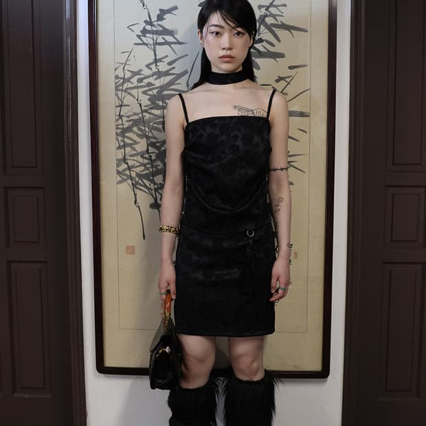 미애 로즈 새틴 세트 블랙