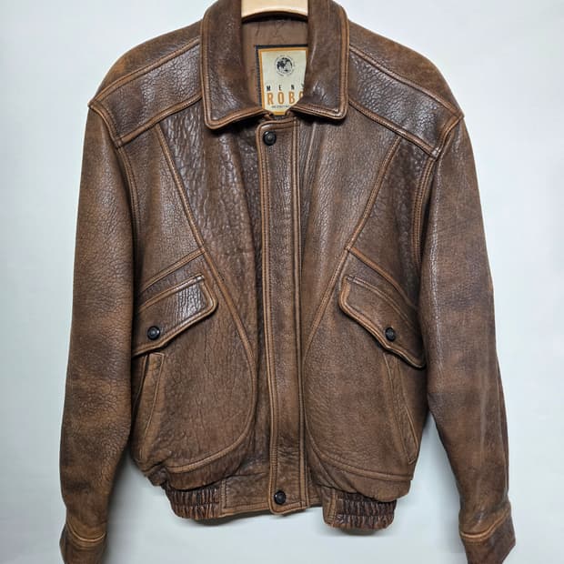 Men's Robo 로보 램브킨 양가죽 봄버 블루종 자켓 L