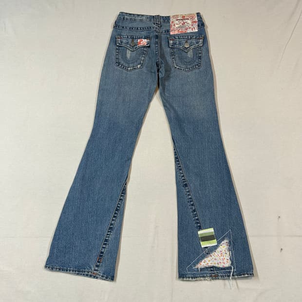 28inch) 트루릴리전 패치워크 부츠컷 데님 청바지