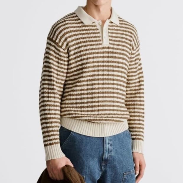M) ZARA 자라 스트라이프 카라 니트 스웨터