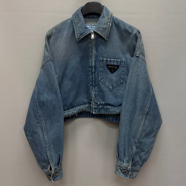 프라다 크롭 오가닉 데님 재킷 ( 크롭 여성 오버핏 )